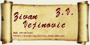 Živan Vejinović vizit kartica
